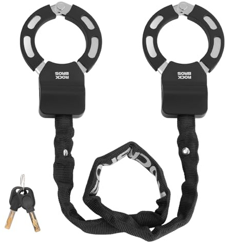ROCKBROS Lucchetto Bici Catena, Lucchetto a Catena Monopattino Elettrico Antifurto, Lunghezza 59 cm con 2 Chiavi, per Casco Bicicletta Scooter | 2 chiavi, leggero, lucchetto per manette per scooter, bicicletta, scooter elettrico