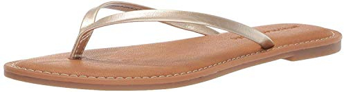 Amazon Essentials Women's Thong Sandal, Gold, 9 UK