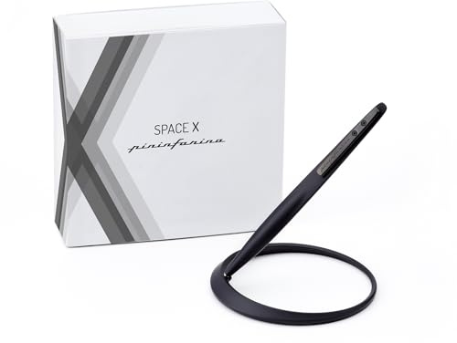 Pininfarina SPACE Stilo Ethergraf | Penna Senza Inchiostro Usata nello Spazio | Strumento da Scrittura in Magnesio con Supporto in Alluminio | Design Italiano Tecnologia Spaziale | Space X Black