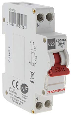Thomson - Disjoncteur à vis PH+N - 20A NF - Pouvoir de coupure 4,5KA