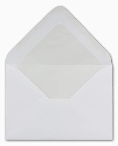 25 DIN B6 Briefumschläge mit Seidenfutter weiß 12 x 17,4 cm 80 g/m² Nassklebung Post-Umschläge ohne Fenster ideal für Weihnachten Grußkarten Einladungen von Ihrem Glüxx-Agent