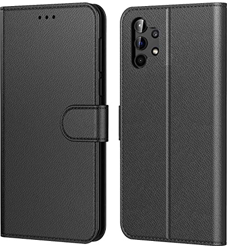 Tenphone Coque pour Samsung Galaxy A13 4G / 5G, Coque Samsung A13 Lite, Etui Protection Housse Premium en Cuir PU,Pochette Fermeture Magnétique,Flip Case Compatible avec Galaxy A13 (Book Noir)