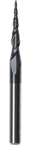 EMSea Fraise Conique à Bout Sphérique avec Nez Sphérique 0,25mm en Carbure de Tungstène Massif 2 Cannelures Outil de Gravure CNC Revêtu TiAIN Tige 1/8 pour Centres d'usinage CNC