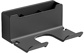 Colrid Porta Asciugacapelli, Porta Asciugacapelli a Parete, Porta Phon, Supporto Asciugacapelli Robusto, Supporto per Piastra, Multifunzione Porta Phon per Hotel Bagno Soggiorno Barbershop（Nero）