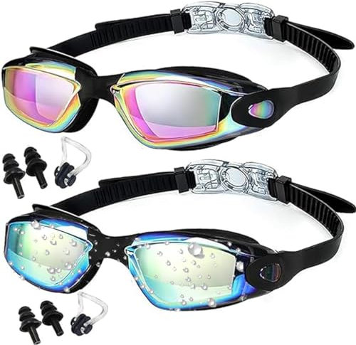 Schwimmbrille für Herren und Damen,Anti-Beschlag UV-Schutz Verstellbar Komfort Profi Taucherbrille Schwimmbrillen für Erwachsene Jugendliche