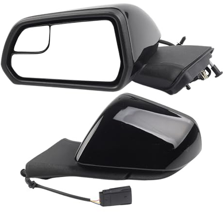 Dasbecan Left Driver Side Mirror Assembly Compatible with Ford Mustang 2015-2020 with Spotter Glass Replaces FO1320595 FR3Z17683L-PFM FR3Z17D743AAPTM Black 3Pins