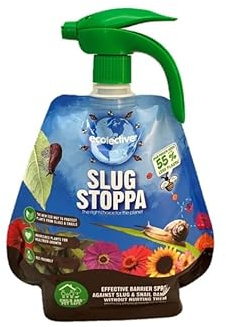 Ecofective | Slug Stoppa – Child & Pet Safe Slug & Snail Deterrent Spray | Pesticide-Free, Bee-Friendly, Nourishing Barrier | Easy Thumb Pump Trigger | Eco-Friendly Flexible Pouch (1L)