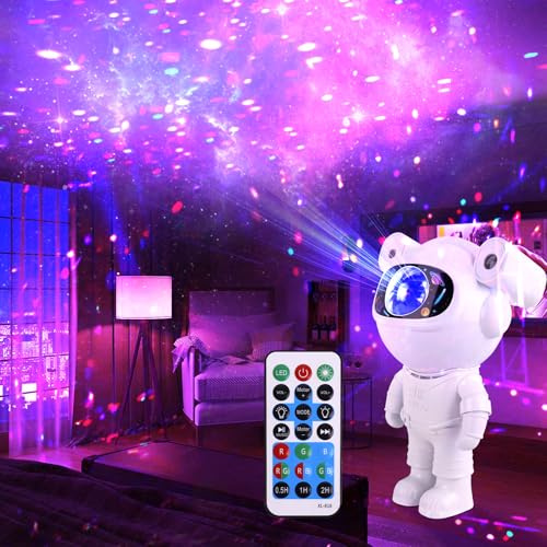 Morofme Proiettore Cielo Stellato Astronauta, Proiettore Galassia Luce Notturna con Musica Bluetooth riproducibile, Timer, Telecomando, Nebulosa Stellare Soffitto Atmosfera LED per Decorazione Stanza