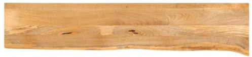 vidaXL Tischplatte, Holzplatte mit Baumkante, Massivholzplatte für Esstisch Couchtisch, Ersatztischplatte, 180x40x2,5cm Massivholz Mango