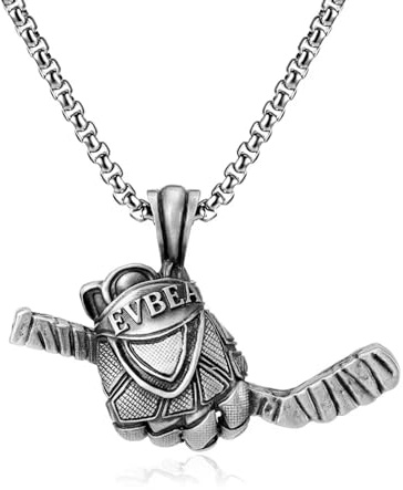 Sopodbacker Festa Collana Uomo Donna Gioielli Ciondolo Pendente Necklace Guanti da Hockey su Ghiaccio Bastoni Pendenti Uomini Collane Punk Coppie Casual Sport Partito