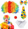NYZQIW 5-Teiliges Clown Kostüm Set Mit Bunter Clown-Perücke, Clown Nase, Fliege, Krawatte und Handschuhen, Clown Kostüm Accessoires, Clown Kostümzubehör, für Karneval Cosplay Party