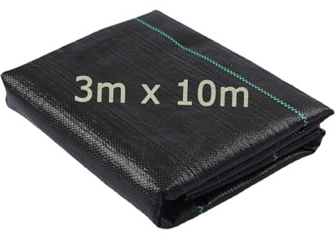 aotusoa 3 m x 10 m ogrästyg, markväv för trädgård, vattentät, ogräsfolie mot ogräs, 90 g/m², ogräsflis, slitstark ogräsväv, hög UV-stabilisering (3 m x 10 m = 30 m²)