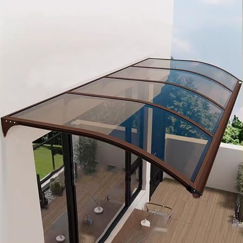 Auvent moderne en polycarbonate – Auvent en métal pour portes et fenêtres – Bâche polyvalente pour garage et balcon – Solution élégante pour abri d'extérieur