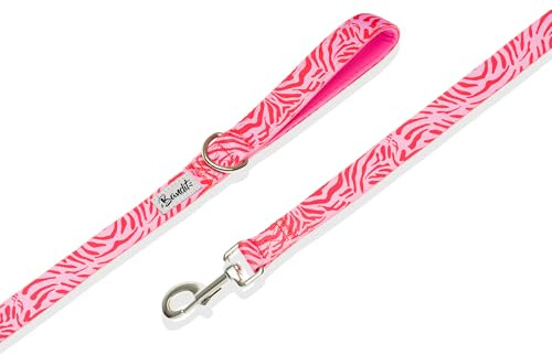 Bandit - Laisse pour Chien - Pink Zebra - Fine - 240CM | Design Zèbre Rose - Accessoire Promenades Quotidiennes - Capture Les Regards - Durable, Confortable, Maniable