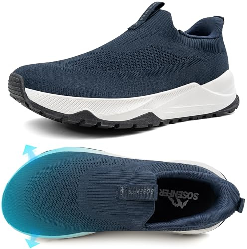 Sosenfer Löparskor för män Sportskor Utomhusskor för män Fritidsskor Lättviktsskor Andningsbara Halkskydd Gymnastikskor Joggingskor | Handsfree slip-on design, flexibel halkfri sula casual barfota sneakers för promenader vandring gym dagliga aktiviteter