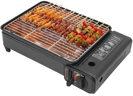 Bärbar bordsgasgrill 2,2 kW, campinggasgrill med 2 grillgaller inklusive bärväska