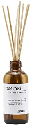Meraki 309860022 Raumduft mit 7 Stäbchen, Sandcastles & Sunsets, Sandburgen und Sonnenuntergänge, 8 Stück (1er Pack), 120 Milliliter
