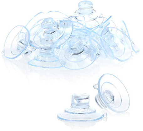 com-four® 20x Saugnapfhalter mit Kabel-Schlitz, transparent für Lichterkette und Fenster-Dekoration für Weihnachten, Ostern, Silvester - Saugnapfhalter Ø 30 mm (020 Stück - transparent)