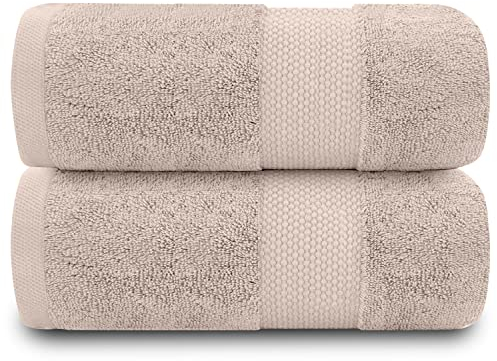 GAVENO CAVAILIA GC Farbbeständiges Badezimmer-Set, 700 g/m², Premium-Qualität, extra saugfähig, 100% Baumwolle, ägyptisch, Mokka, 2 Stück Badetuch