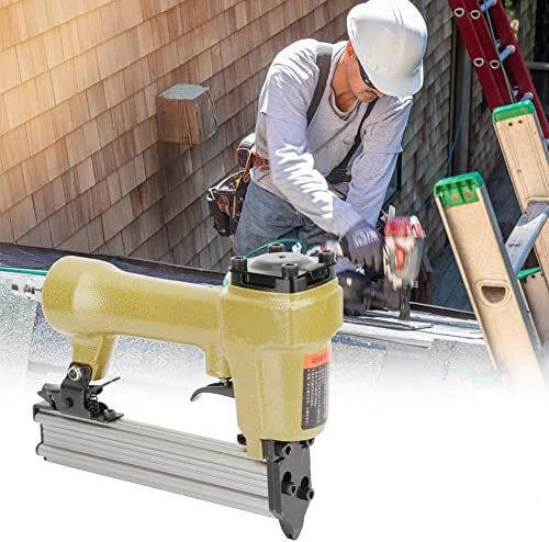 Pneumatic Nail Gun, P625 Pneumatic Air Pin Nailer Air Stapler for Grain Nail Air Nailer Length 10-25mm for Decoration Fixture for Woodworking