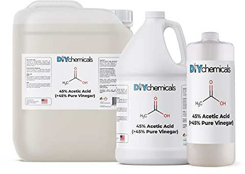 45% Acetic Acid Solution by DIYChemicals | Industrial-Grade Concentrated Formula for Rust Removal, Photographic Film Processing & Cleaning | Made in USA | 1 Gallon (128 fl oz)
