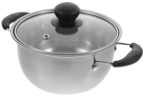 HEMOTON Olla Pequeña Con Tapa Olla De Acero Inoxidable Con Tapa De Vidrio Para Pasta Antiadherente Para Sopa Para Cocinar Con Para Fiesta En Restaurante En Casa Pequeña