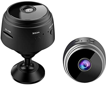 Cyrank Indoor-Überwachungskamera, Babyphone, Heimkamera, Türkamera, Winzige Kamera, Nachtsicht, Bewegungserkennung, HD, Kabellose Fernüberwachungskameras(bL)