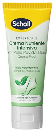 Scholl Crema Nutriente Intensiva, Crema Piedi Arricchita con Urea, Vitamina E e Complesso Provitaminico B5 per Levigare la Pelle Ruvida e Dura, Idratazione Profonda per Piedi più Morbidi e Lisci, 75ml