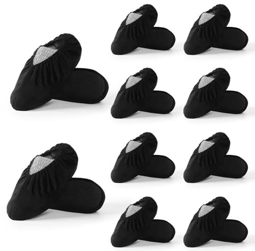 WUFANC 10 Paia Copriscarpe Lavabili - Copri Scarpe da Casa sono Antiscivolo Resistenti All'usura, Lavabili in Lavatrice - Copriscarpe Casa Ospiti Adatti per Diverse Aree Come Pavimenti