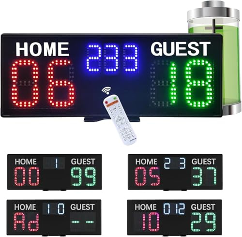 GAN XIN Tabellone Segnapunti Elettronico, Tabellone Segnapunti Digitale di Tennis con Telecomando per Tennis, Baseball, Pallavolo