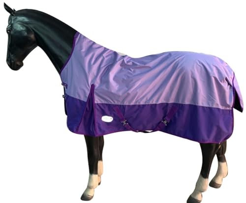 eQuitack Your Passion Is Our Mission Outdoor Winterdecke Turnout 100% Wasserdicht 600D Regendecke mit Fleece Lining - Lavender/Plum 165cm