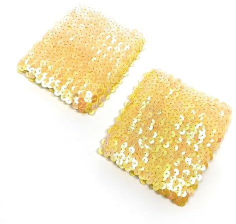 Par gula armband i paljettpolyester för maskeraddräkter, 16 x 10 cm