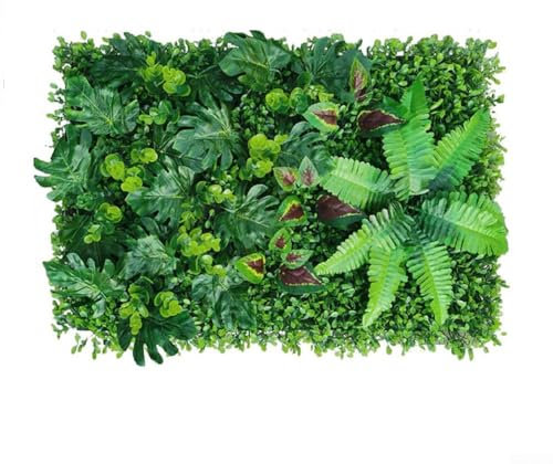 Artificial Green Grass Wall Panel, 40x60cm Indoor Outdoor Plant Wall Mat Decorative Hedge Privacy Screen for Garden Home Office(2)