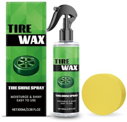 Spray de brillo de neumáticos de 100 ml con revestimiento brillante de plástico de goma, restaurador de ruedas, agente de pulido de coche, abrillantador de coche