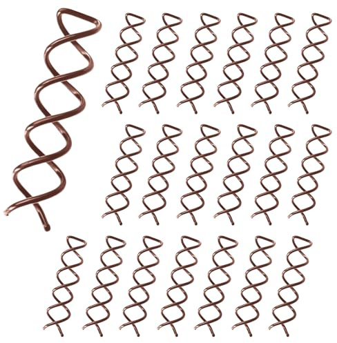 Aucuu 20 Pcs Spiral Hair Pins, Spin Pins Spiral Bobby Pin, Spiral Twist Hair Pins Spin Pin for Hair, Non-Scratch Round Clip Bun Twist Stylish Bun Bobby Pin, Bun Maker Bun for Girls Women (Brown)