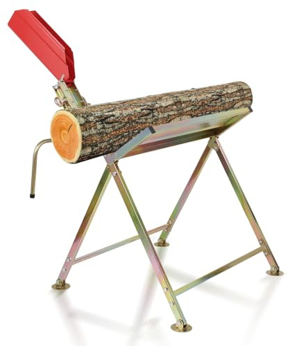 Monucep Sågbänk, sågbock med motorsågshållare, motorsågbock kan belastas upp till 150 kg, exakt sågning av ved, vikbar sågbock och utrymmesbesparande, 81 x 72 x 78,5 cm