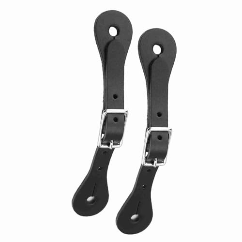 TOPINCN Equestrian Leather Spur Bälte Set för Män, Justerbart Metallspänne för Ridning, Western Show Spur Tillbehör för Utomhussporter (Svart)