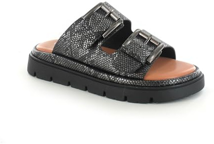 ella Women's Platform Slide Sandals with Dual Buckle Straps, Comfort Memory Foam Footbed, Chunky Lug Sole