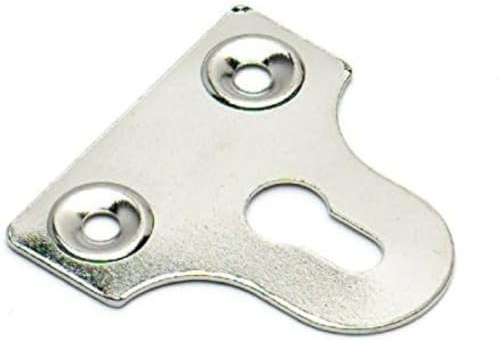 Bulk hårdvara BH05300 glasspegel bild hängande platta slitsad förkromad 32 mm, vit, uppsättning med 10 delar 38 mm Chrome Plated