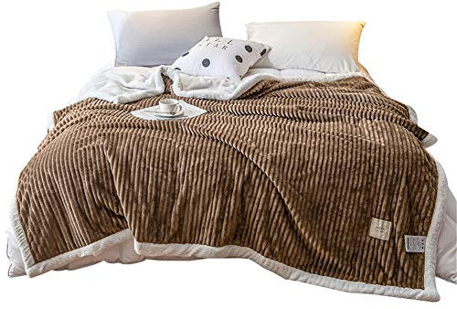 YFFS Summer Blankets, Lambskin Blankets, Healthy and Warm, Home Blankets, Children's Air-conditioned Blankets, Suitable for All Seasons (Coffee color,100 * 120cm)