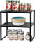 LIANTRAL 2-Pack Stackable Spice Rack Organizer - Adjustable Kitchen Cabinet Shelves, Cupboard Organisers - Rustproof Metal Storage Organizer for Spices, Cans, Jars - Fits Countertop, Pantry (Black)