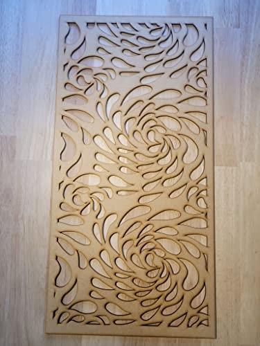 Floral water drops Panel Screen Radiator Cabinet wall Decorative Screening-grille- Perforated MDF panel (600x300mm) 0024 (3mm thick)