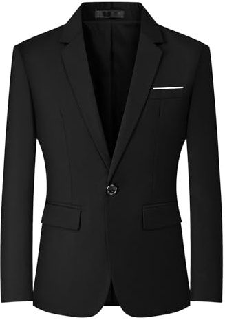Mylldey Herrblazers slim fit business casual män kostym sportrock en knapp resa blazer lätt kostymjacka, Svart, M