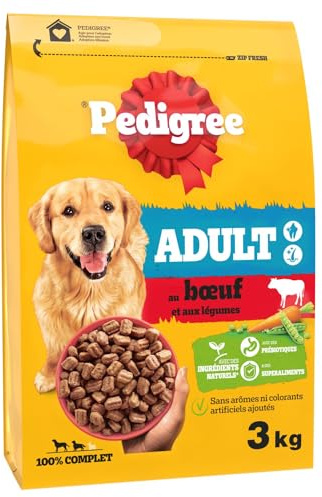 PEDIGREE Croquettes au Boeuf et aux Legumes pour Chien Adulte 3 x 3kg