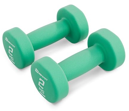 Hop-Sport Kurzhanteln - 2er Set, Hanteln aus Gusseisen mit Neopren-Überzug - 2x2kg, Gewichte aus widerstandsfähiges Material