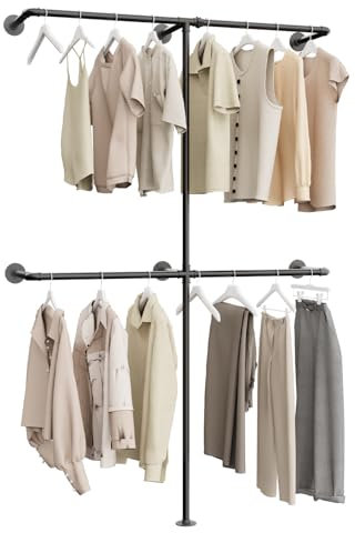 YheenLf Attaccapanni da Parete industriale, Armadio aperto o Appendiabiti da Muro, 200 kg capacità di carico, Utilizzato per camere da letto e ingressi, 120x180cm