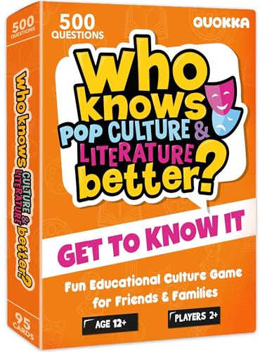 Quokka Card Games for Kids 8-12 - Family Board Games | Who Knows Culture and Literature Better - Trivia Family Games - Board Games Kids - Quiz Cards - Educational Questions