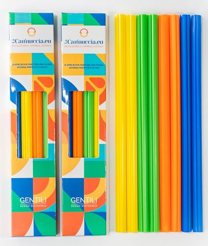 Cannucce Riutilizzabili in Plastica, Set da 8 Pezzi, Design Apribile per Facile Pulizia, 2 Pezzi per 4 Colori, Lavabili in Lavastoviglie (mix colour)