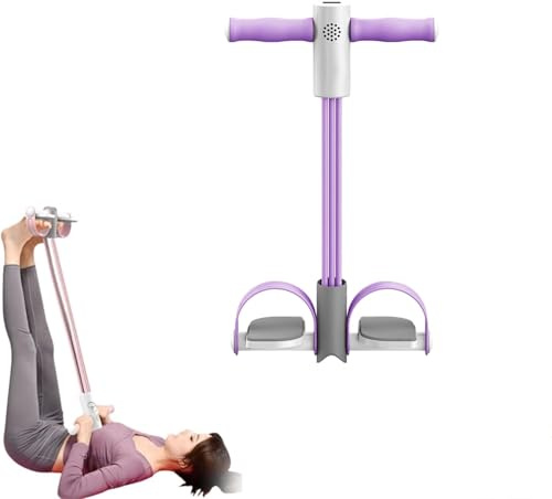 Extracteur d'étrier intelligent jusqu'à 126 cm, 6 tubes d'équipement d'exercice pour abdominaux, bande de résistance à plusieurs niveaux, pour entraînement des bras, jambes, abdominaux, fessier