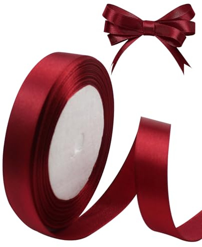 YUDANSI Nastro Di Raso Adatto Per Confezionare Regali, 1.5cm x 22 m Nastro Doppio Raso Per Feste Di Compleanno, Fai Da Te Metri Per Artigianato Inviti Di Nozze, Bouquet Da Sposa, Natale, San Valentino